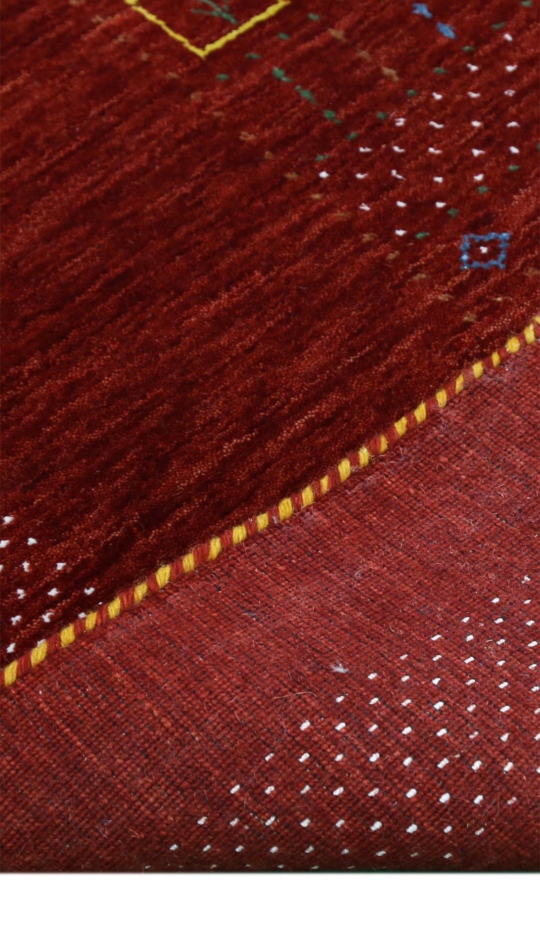 Red Contemporary Center Design Hand Loomed Wool Area Rug
