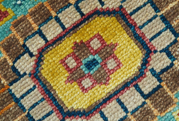 Custom Made Ivory And Maroon Traditional Floral Motifs Design Hand Knotted Wool Rug