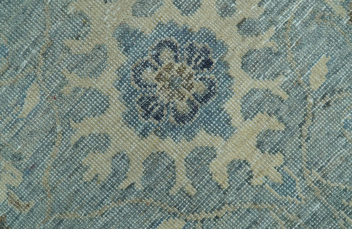 Distressed traditional And Beige Hand Knotted 10x14 Wool Area Rug