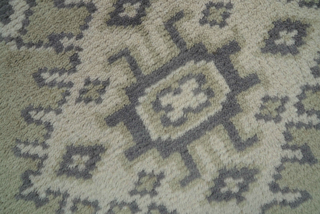 Small 2x3 Traditional Beige And Gray Hand Knotted Wool Rug