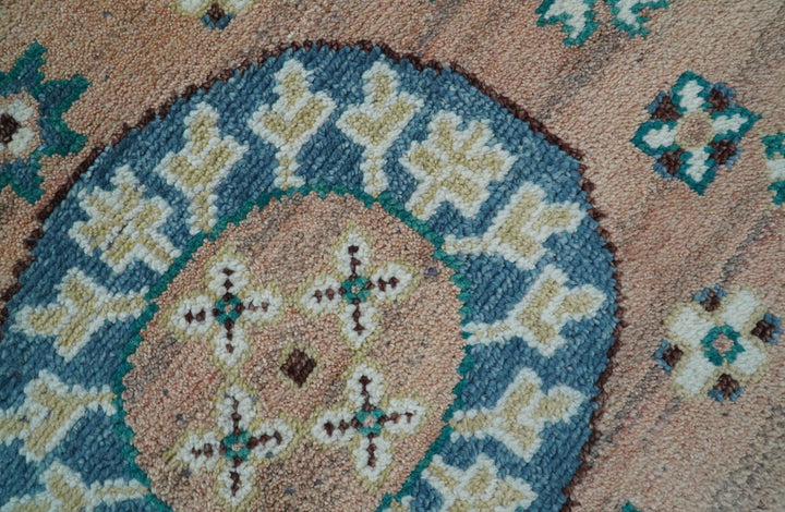 Hand knotted Peach Traditional Khotan Design 8x10 Wool Area Rug