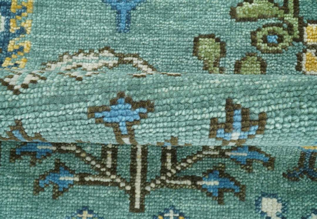 Custom Made Tree of Life Green Hand Knotted Runner Wool Rug