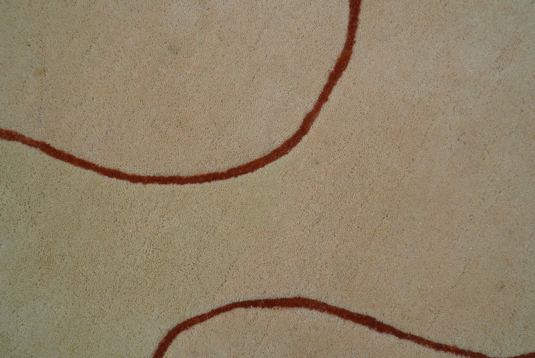 Maze Custom Made Modern Design Beige Hand Tufted Wool Rug