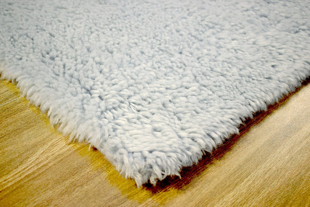 Quick Ship 5x8 Hand Woven Silver Modern Solid Design Wool Rug