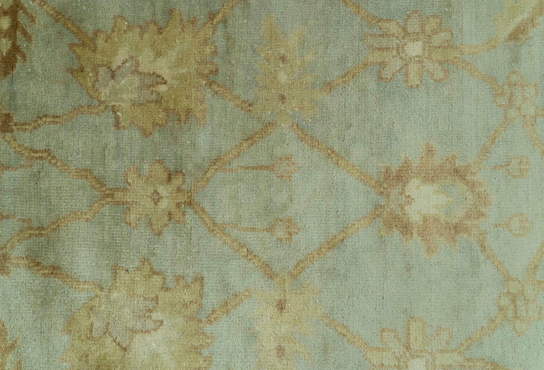 Blue And Brown Traditional Oushak Design 4x6 Hand Knotted Wool Area Rug