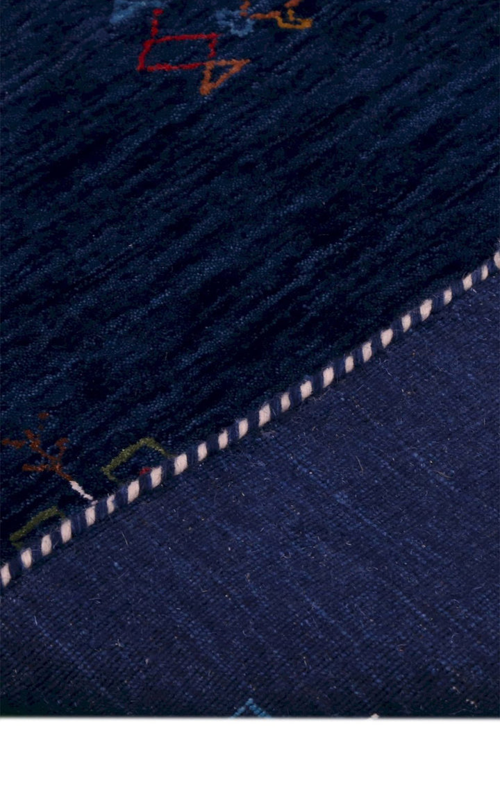 Blue Tribal Center Medallion Hand Loomed Wool Area Rug