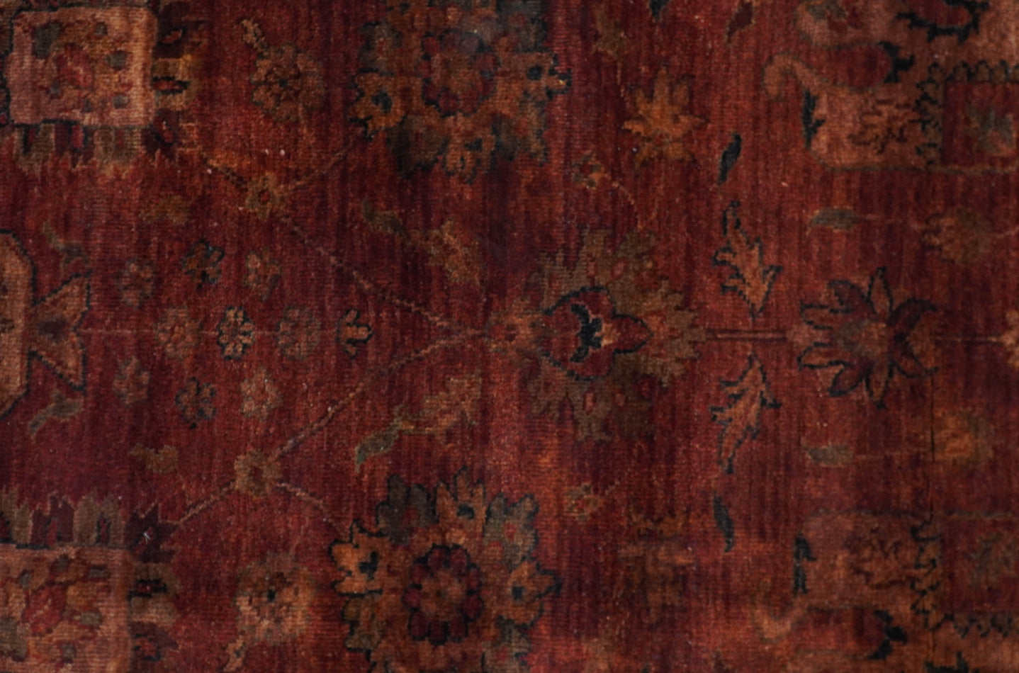 8x10 Traditional Overdyed Red And Black Hand Knotted Wool Area Rug