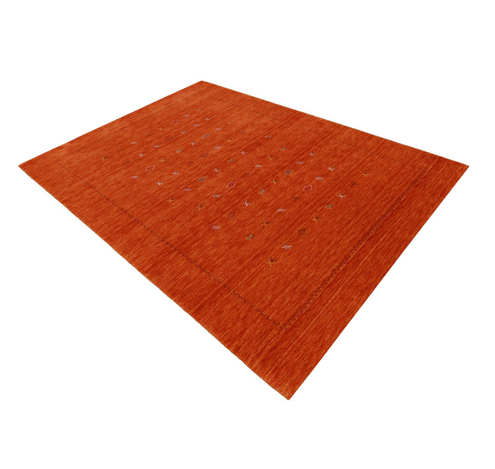 Modern Design Orange Hand Loomed Wool Area Rug