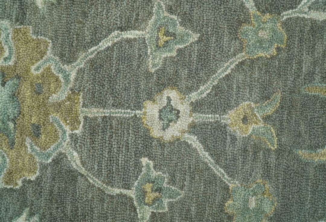 Jewel Custom Made Traditional Oushak Beige Hand Tufted Wool Rug