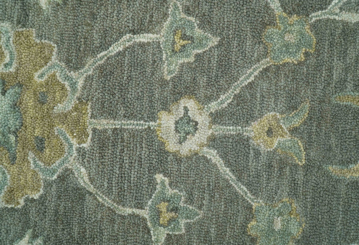 Jewel Custom Made Traditional Oushak Beige Hand Tufted Wool Rug