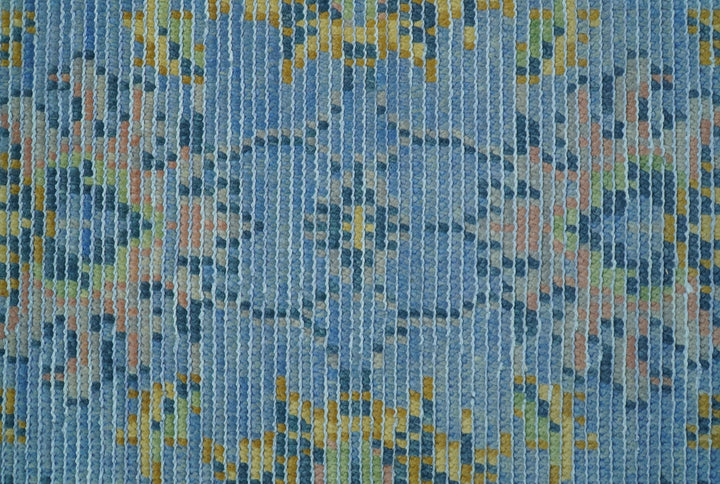 Traditional Oushak Design Blue Hand knotted 6x9 Wool Area Rug