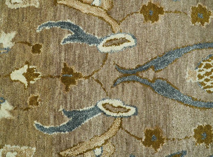 Custom Made Traditional Oushak Brown Hand Tufted Wool Area Rug