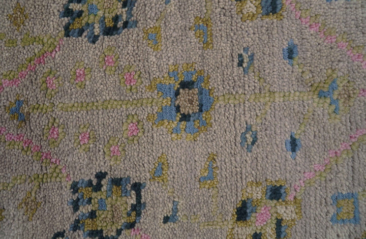 Hand Knotted 2x3 Traditional Style Taupe And Brown Wool Rug