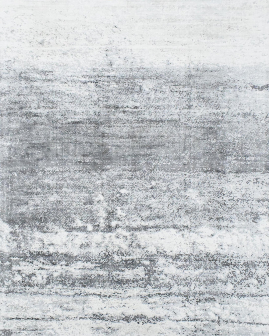 Ready to Ship Silver And Ivory Modern Abstract Hand Loom 5x7.6 Viscose Rug