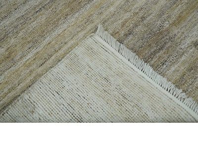 5x8 Beige, Gray and Silver Stripes Design Dari Pet yarn Rug - The Rug Decor