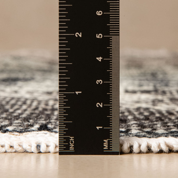 5x8 Hand Knotted Contemporary Moroccan Black Wool Rug - The Rug Decor