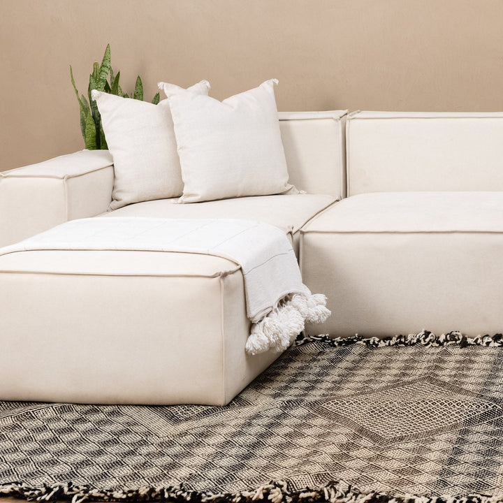 5x8 Hand Knotted Contemporary Moroccan Black Wool Rug - The Rug Decor