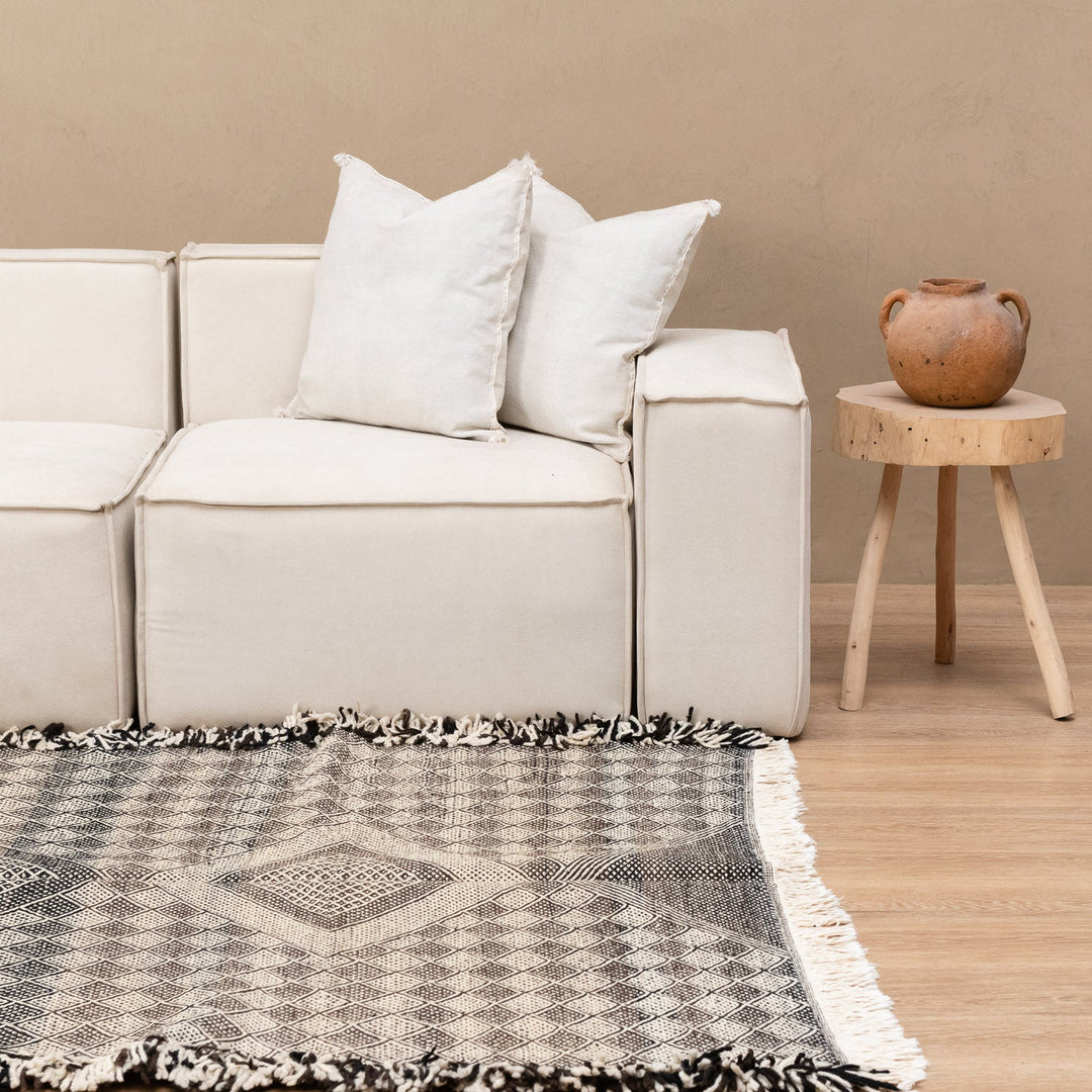 5x8 Hand Knotted Contemporary Moroccan Black Wool Rug - The Rug Decor