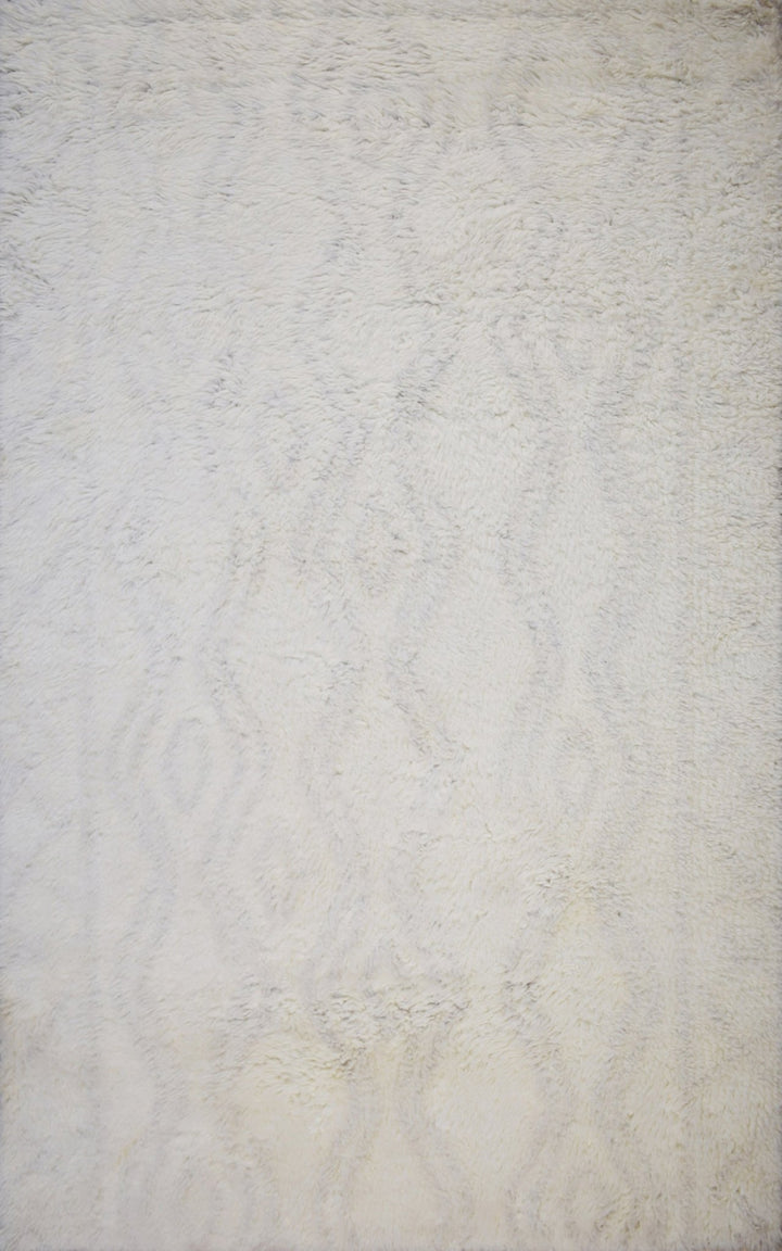 Quick Ship Modern Beige And Charcoal Hand Loom 4x6 Wool Rug