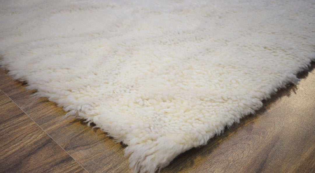 Quick Ship Modern Beige And Charcoal Hand Loom 4x6 Wool Rug