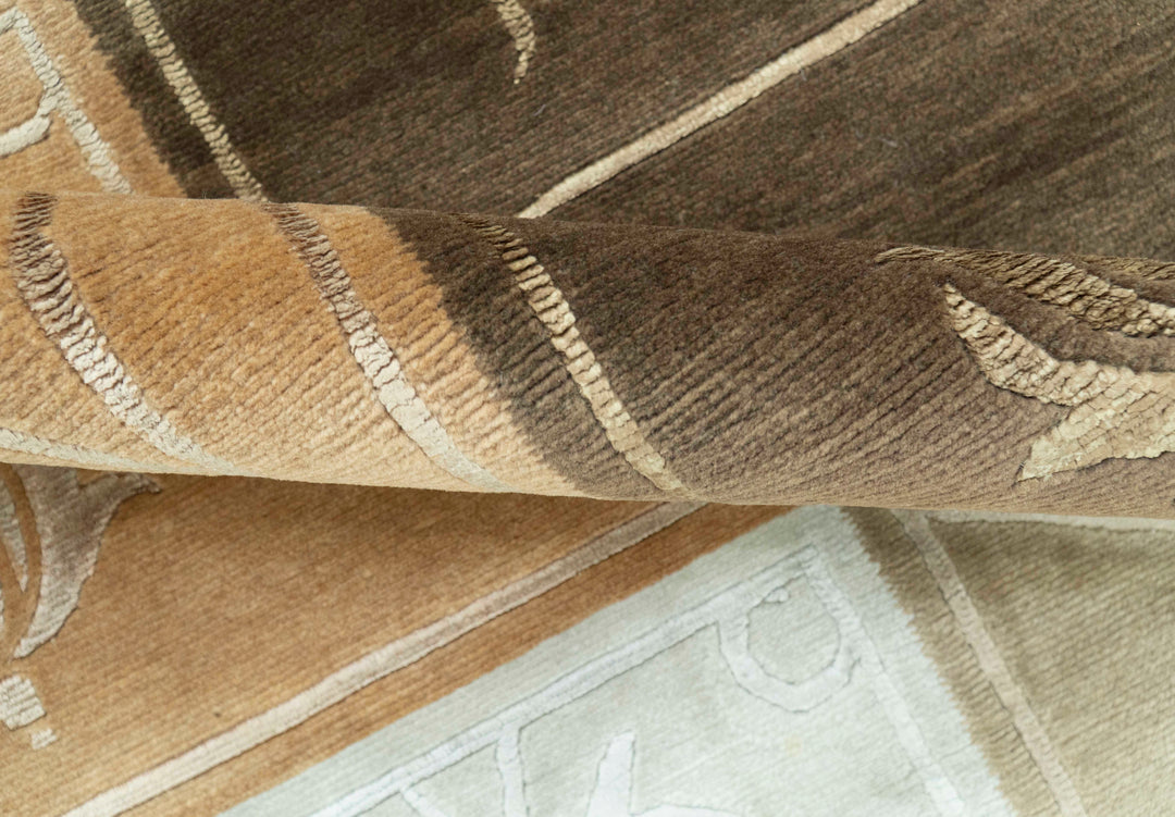 Modern Floral Style Multicolor 4x6 Hand Knotted Wool Area Rug