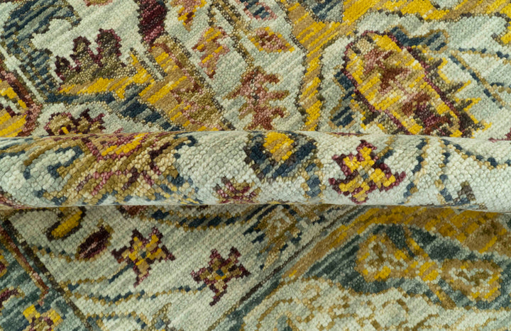 Custom Made Transitional Silver, Gold and Gray Hand Knotted Wool Rug
