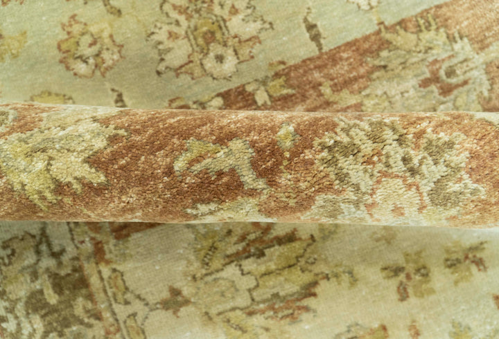 Beige And Rust Traditional Serapi Design Hand Knotted 2x5 Wool Area Rug