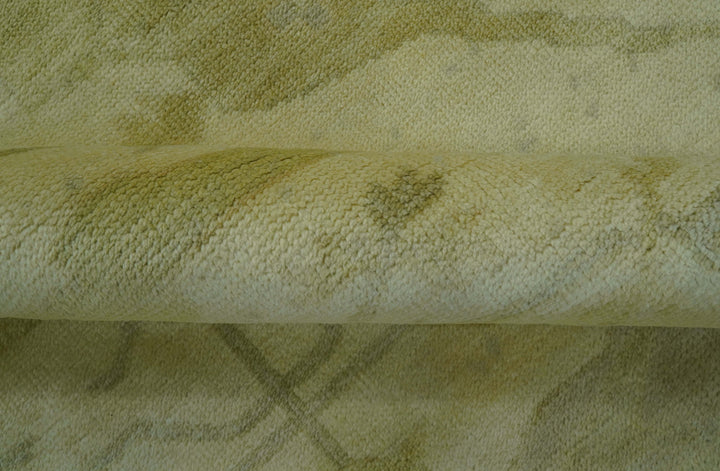 Traditional Oushak Design Beige And Brown 10x10 Hand Knotted Wool Area Rug