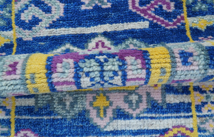 Hand knotted 2x3 Blue Traditional Transitional Design Wool Area Rug