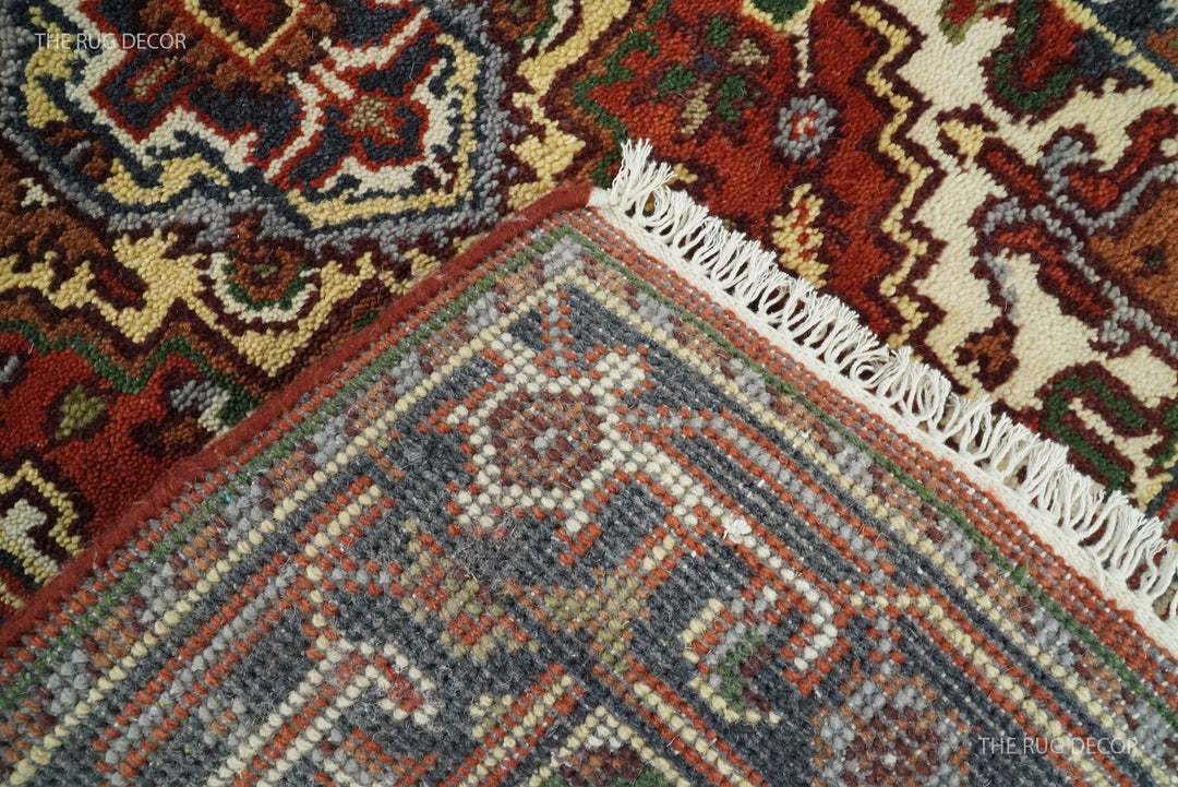 Sera Runner rug corner lifted to reveal its woven underside and fringe