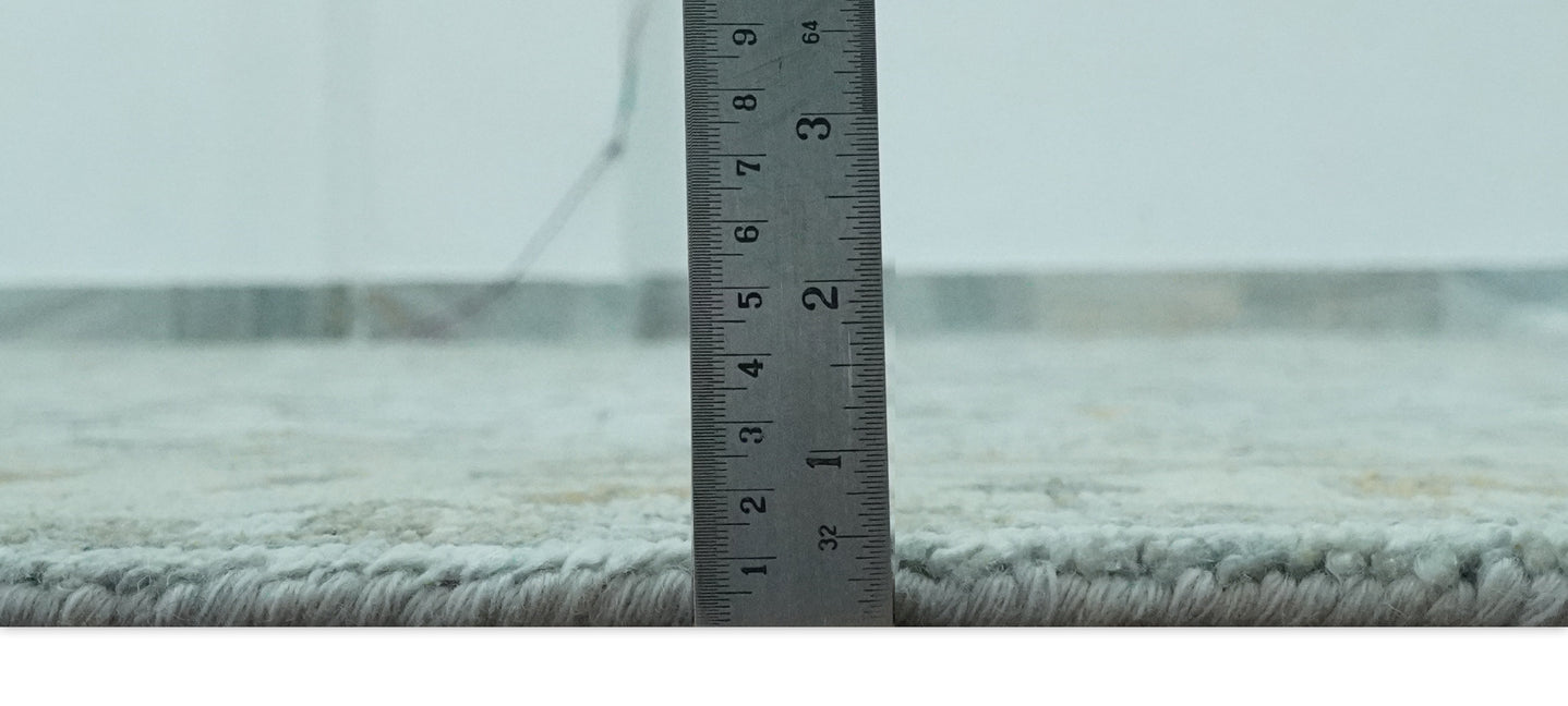 Blue and Beige Hand Knotted Traditional Oriental Oushak 8x10 wool area Rug