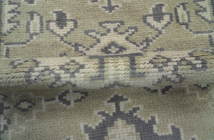 Small 2x3 Traditional Beige And Gray Hand Knotted Wool Rug