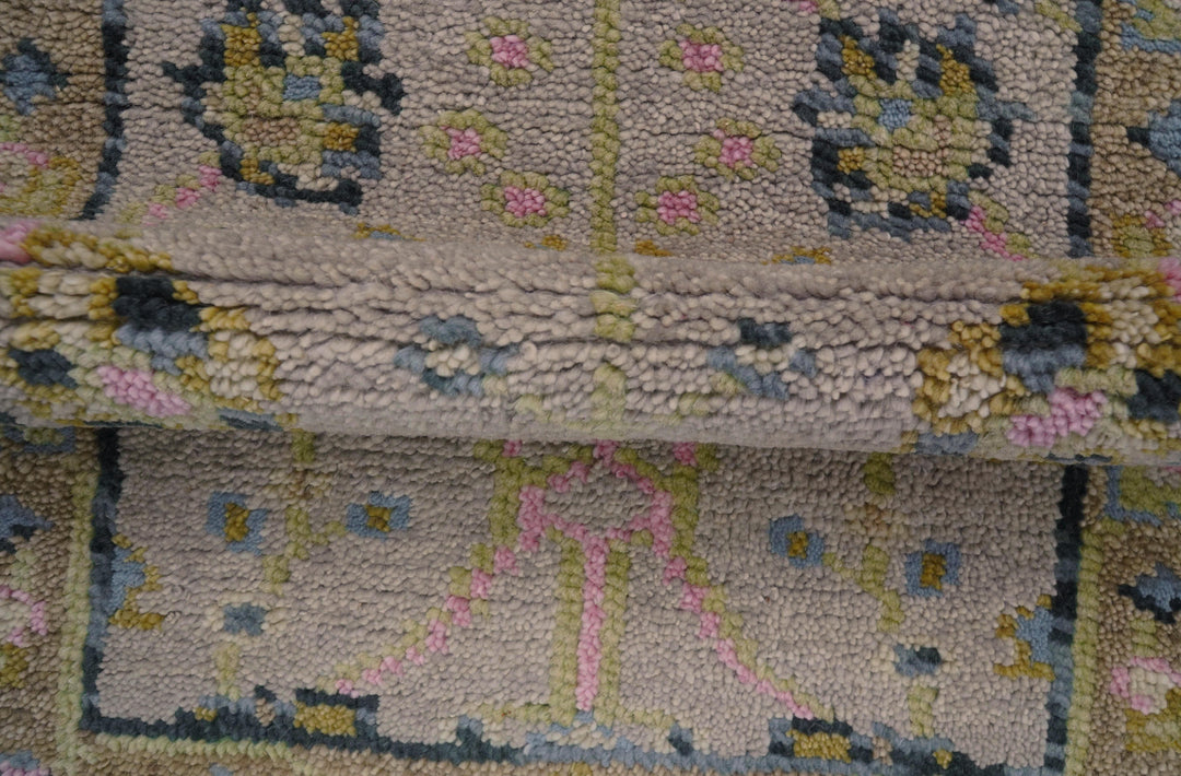 Hand Knotted 2x3 Traditional Style Taupe And Brown Wool Rug