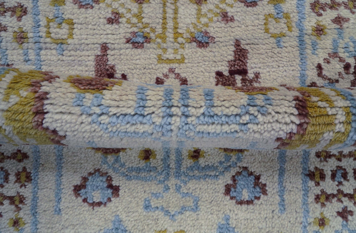 Tree of life Beige And Blue Hand Knotted 2x3 Wool Rug