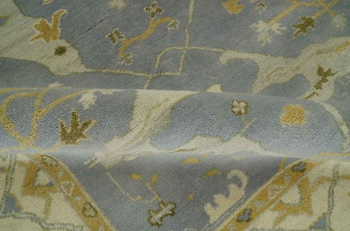 6x9 Taupe, Beige and Mustard Hand Knotted Traditional Oriental Oushak wool area rug - The Rug Decor