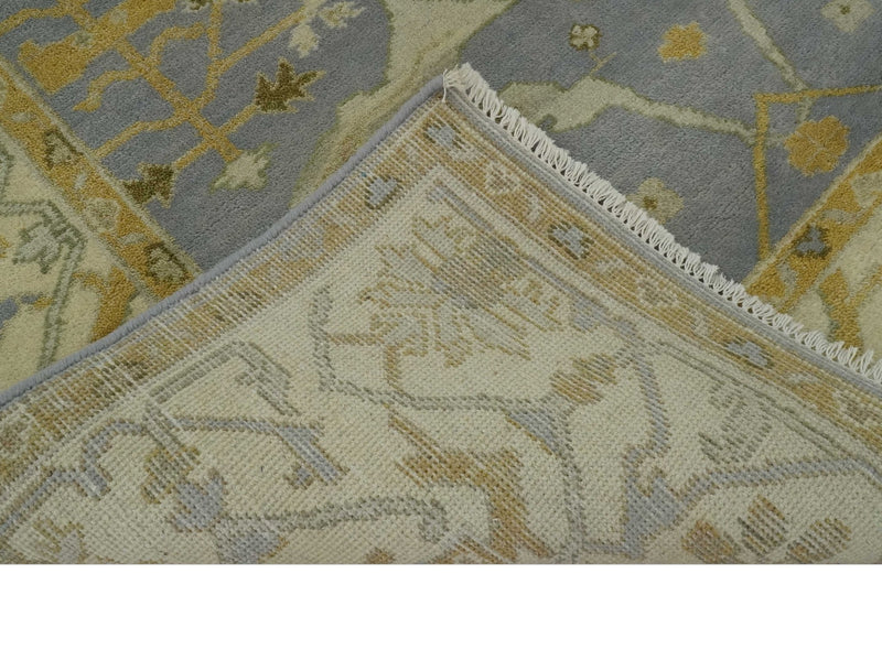 6x9 Taupe, Beige and Mustard Hand Knotted Traditional Oriental Oushak wool area rug - The Rug Decor