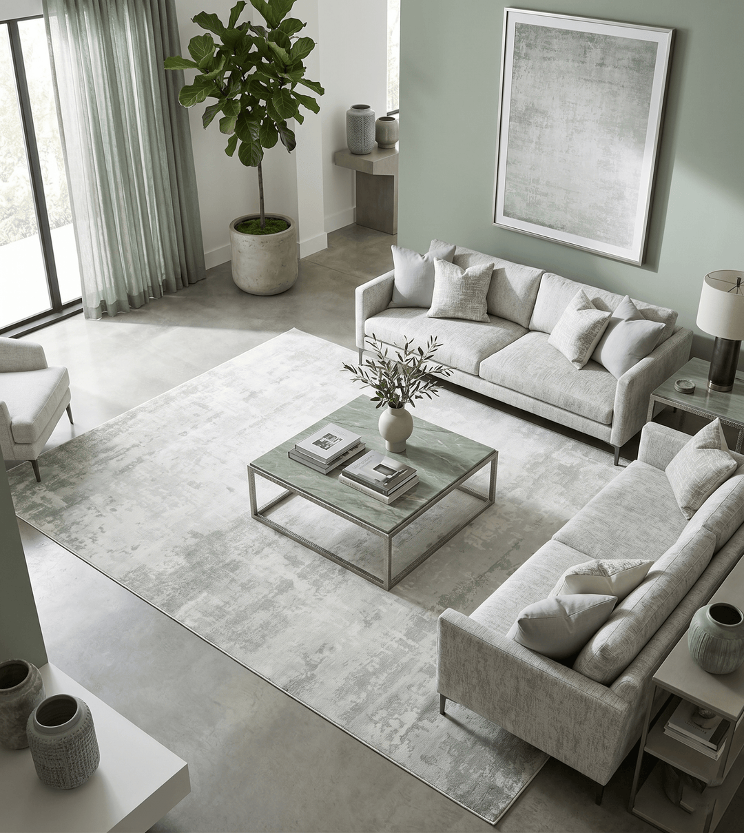 7.11x9.7 Modern Abstract Ivory and Camel Contemporary Wool Area Rug - The Rug Decor