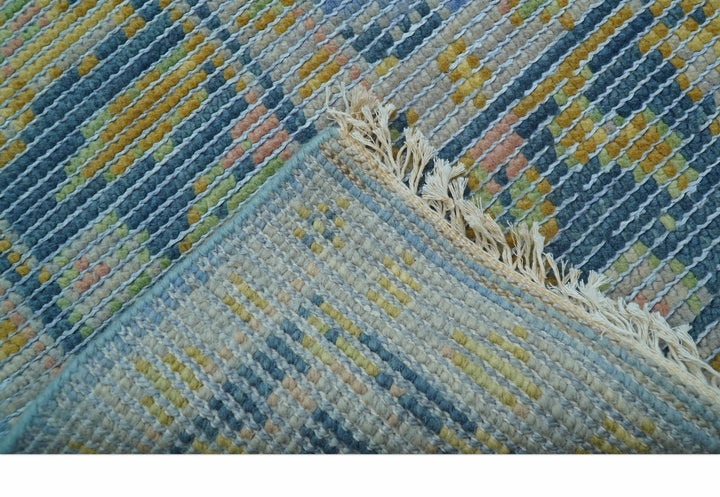 Traditional Oushak Design Blue Hand knotted 6x9 Wool Area Rug