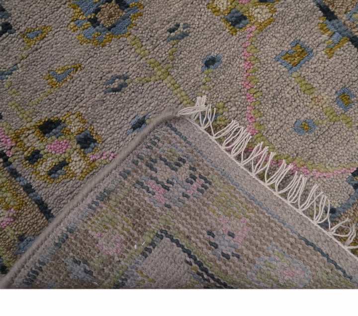 Hand Knotted 2x3 Traditional Style Taupe And Brown Wool Rug