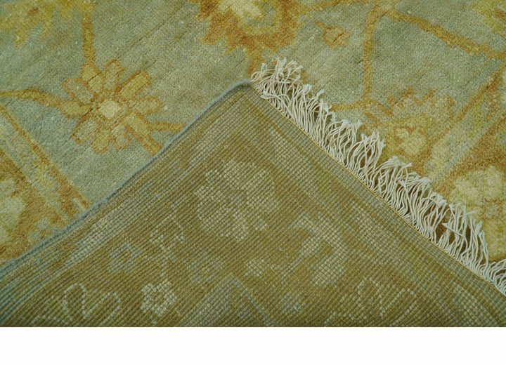 Blue And Brown Traditional Oushak Design 4x6 Hand Knotted Wool Area Rug