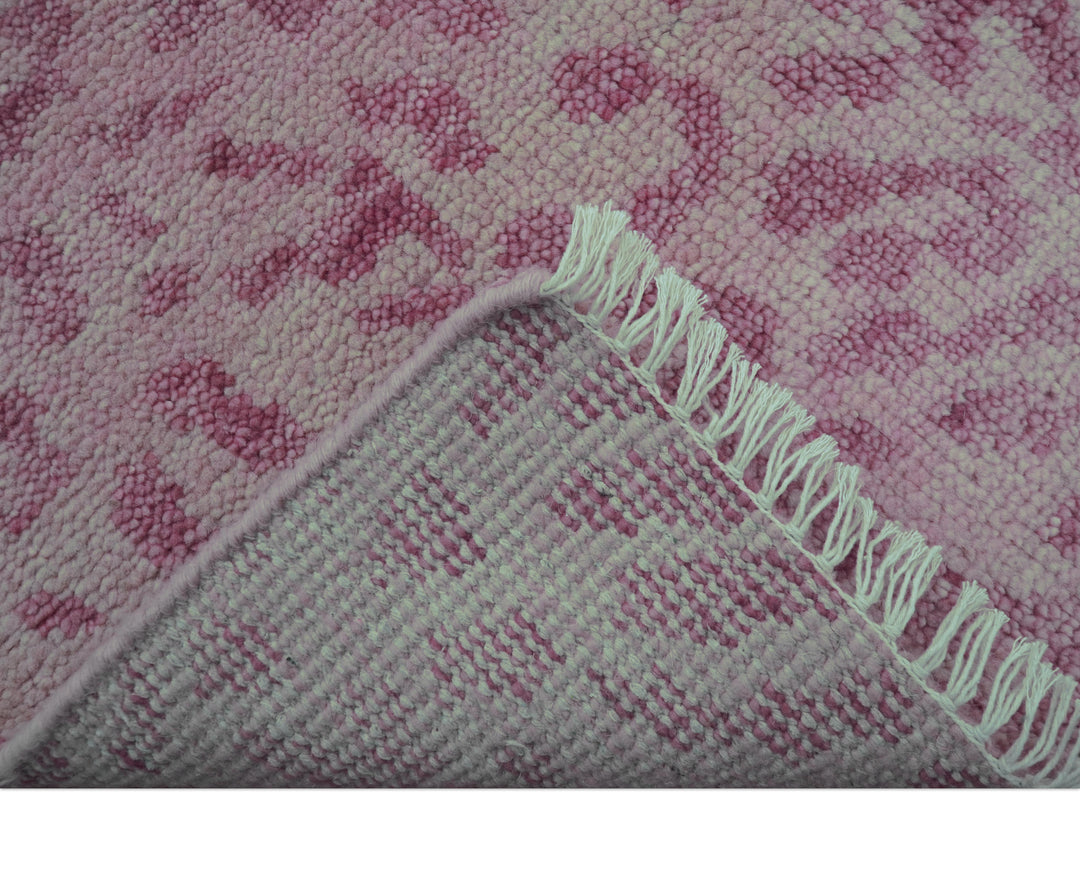 Quick Ship 8x10 Pink Contemporary Animal Design Hand Knotted Wool Rug