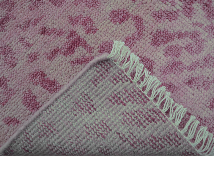 Quick Ship 8x10 Pink Contemporary Animal Design Hand Knotted Wool Rug