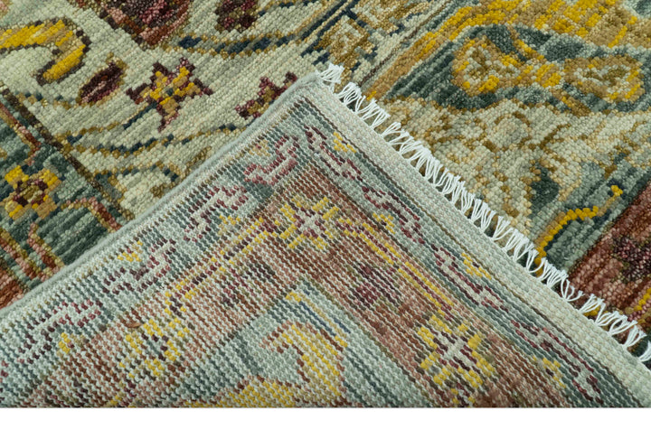 Custom Made Transitional Silver, Gold and Gray Hand Knotted Wool Rug