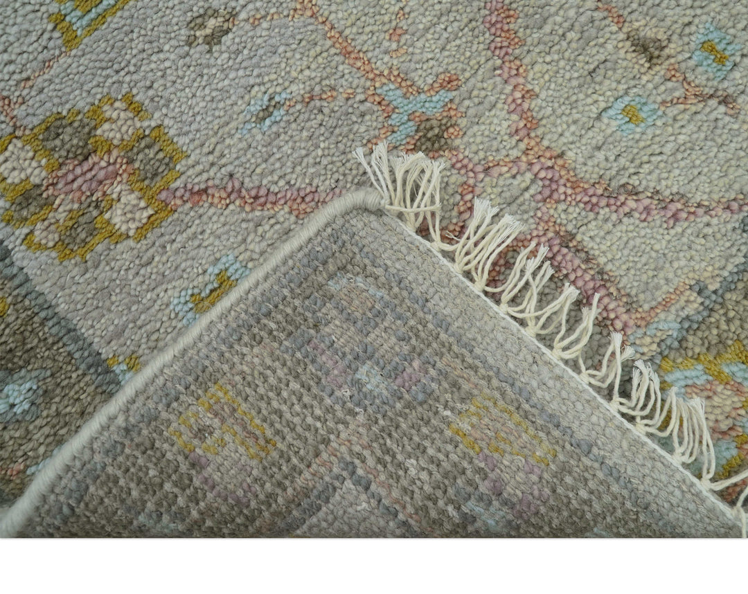 Hand Knotted 2x3 Traditional Style Gray And Brown Wool Rug