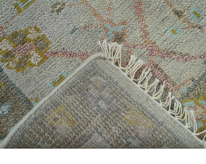 Hand Knotted 2x3 Traditional Style Gray And Brown Wool Rug