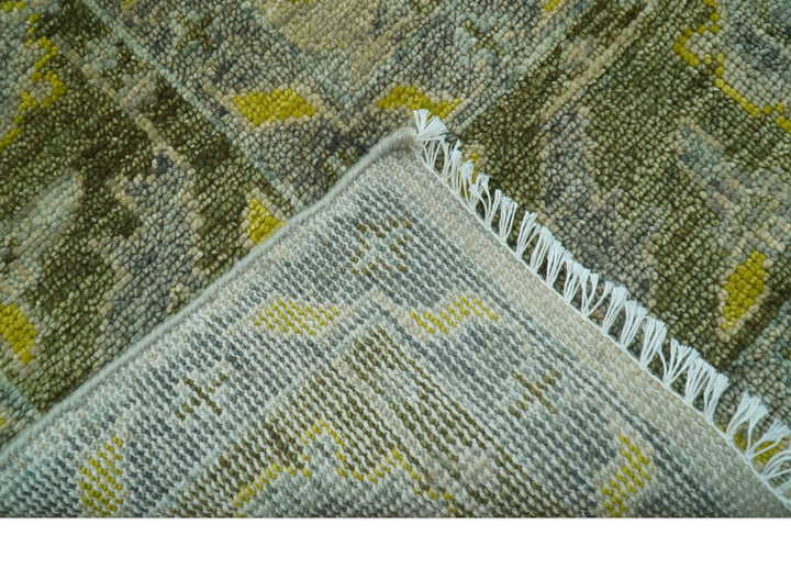Custom Made Beige And Gray Traditional Hand Knotted wool area rug