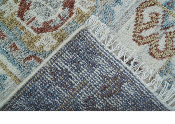 Traditional Design Ivory Hand knotted 2x3 Wool Area Rug