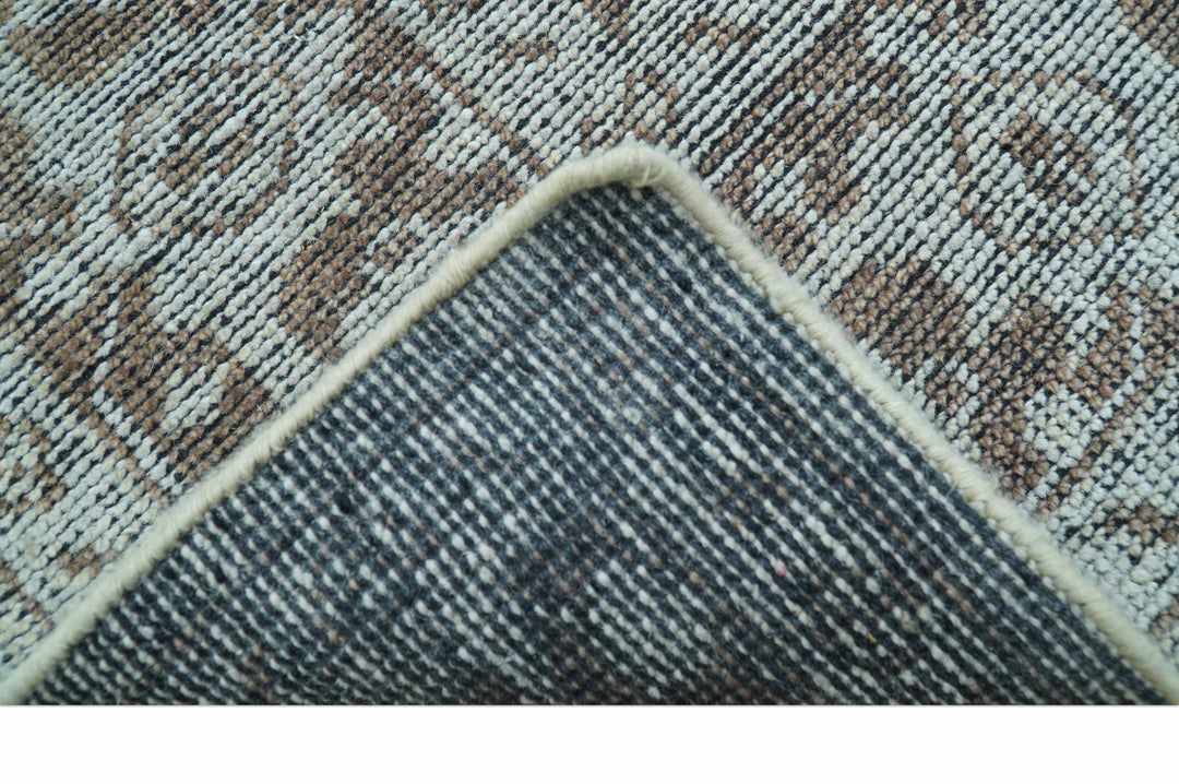 Jewel Custom Made Hand Knotted Traditional Design Brown Wool Area Rug