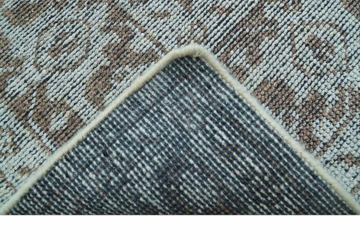 Jewel Custom Made Hand Knotted Traditional Design Brown Wool Area Rug