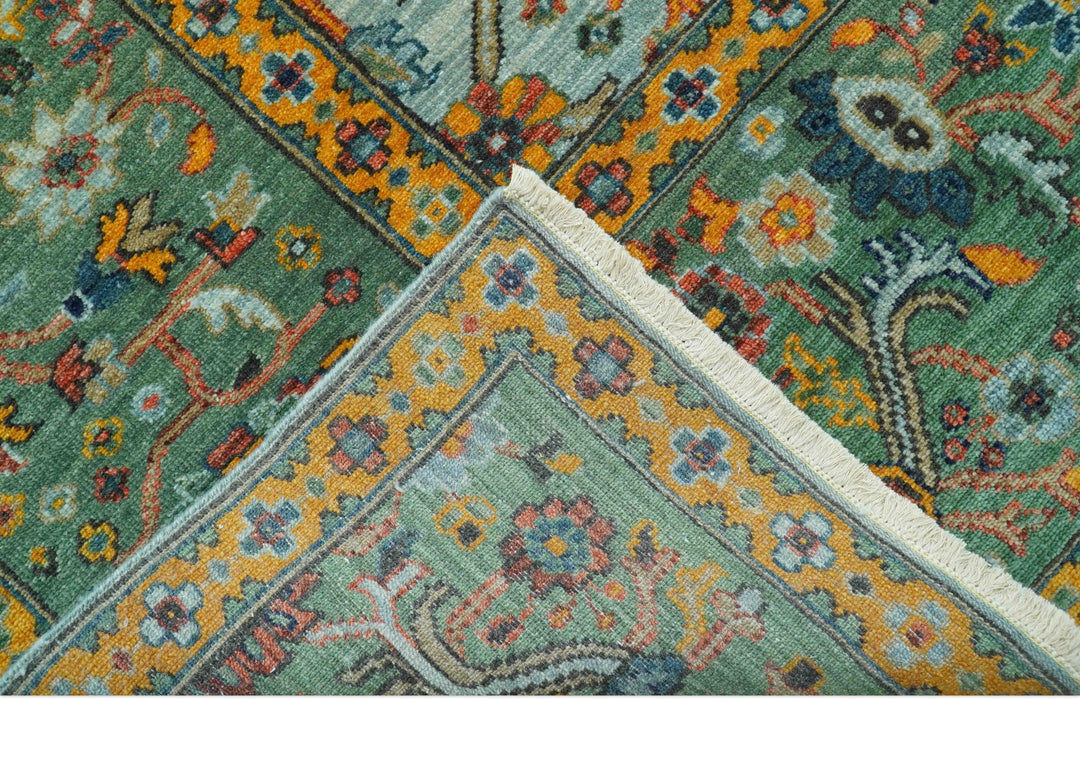 Blue Traditional Turkish knot fine 9.6x12 Hand knotted Wool Area Rug